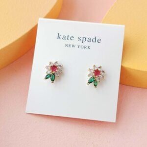 NWT kate spade | Floral Crystal Stud Earrings | Pink/Green